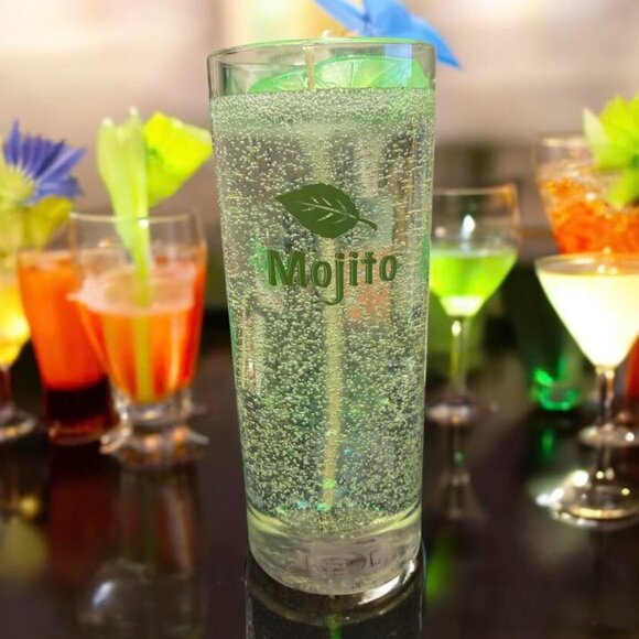 Hand Crafted Mojito Cocktail Gel Wax Candle - Picture 2 of 4